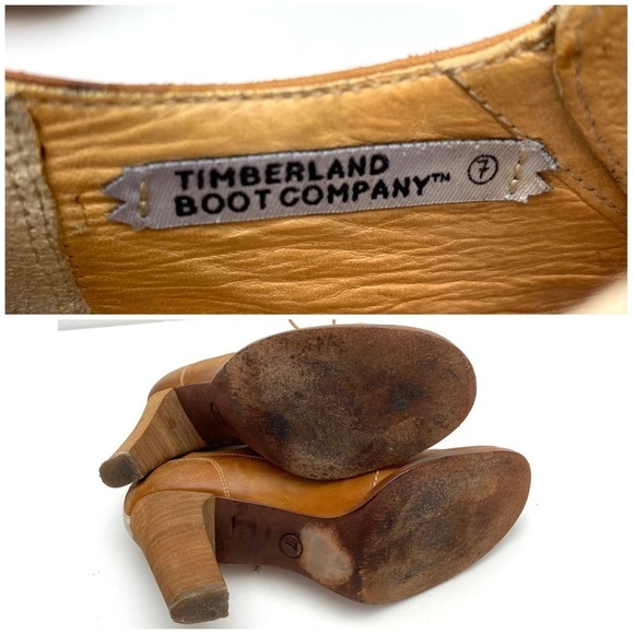 TIMBERLAND Boot Company Marge Leather Lace Up Heeled Oxford Bootie National tan - Picture 12 of 13